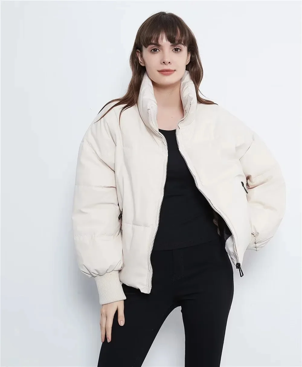 Winter 2022 New European and American Fashion Relaxed and Thin Warm Bread Dress Short Lazy Down Cotton Dress Woman