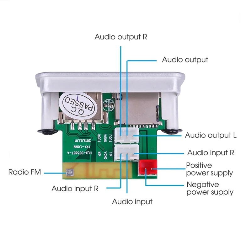 1 шт. серебристый 12 В беспроводной Bluetooth 5 0 DIY MP3 WMA WAV декодер плата автомобильного