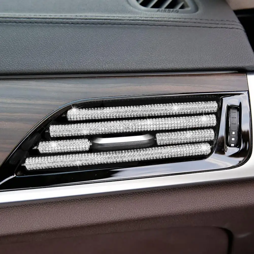 

Air Vent Strip Shiny Visual Effect Eco-friendly Sparkling PVC Air Conditioner Decoration Strip Vent Outlet Trim Car Supplies