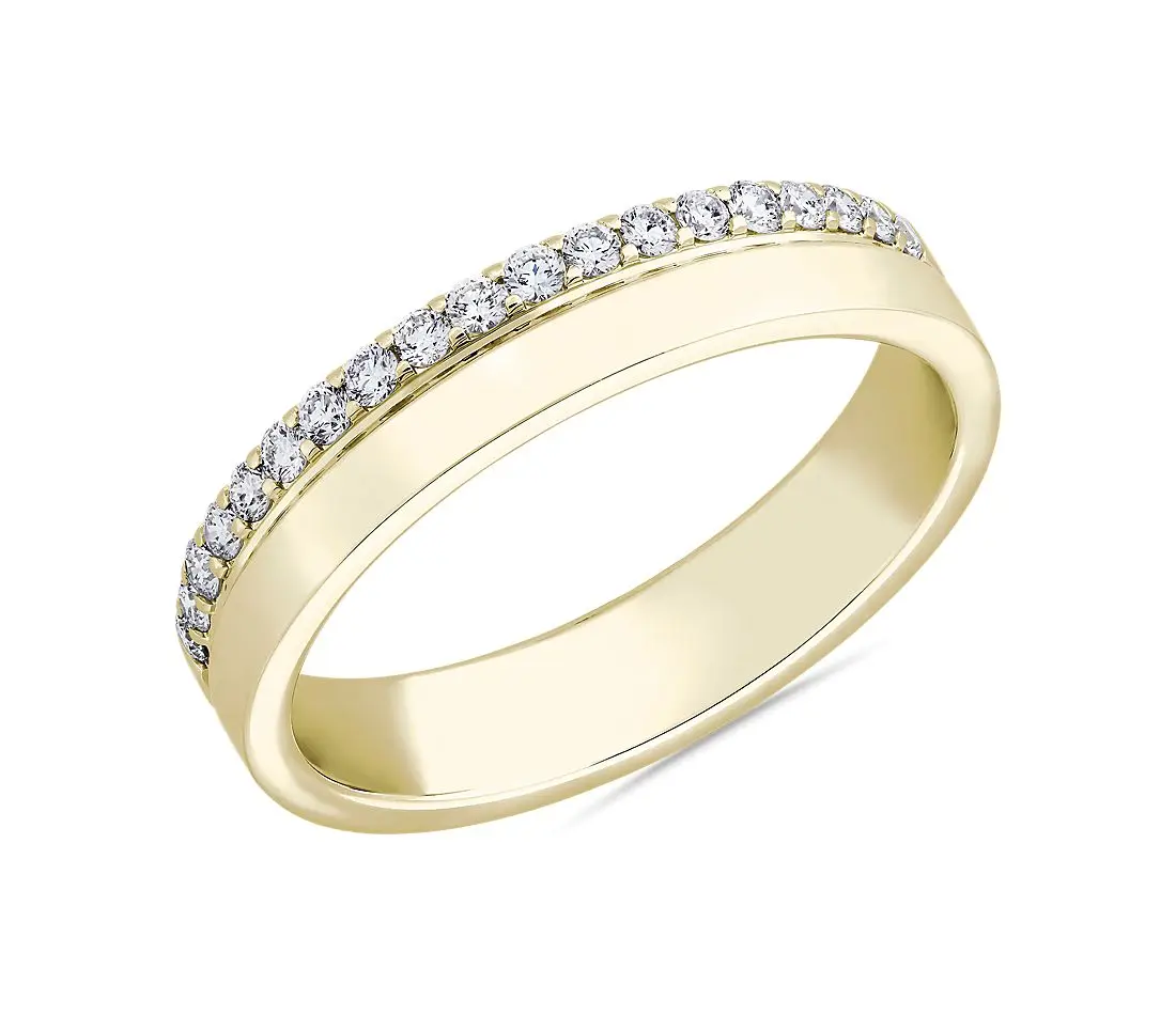 

JOVOVASMILE Moissanite Ring Diamond Man 925 Sterling Silver 0.01ct 19pcs Round Cut VVS1 D Color Wedding Band