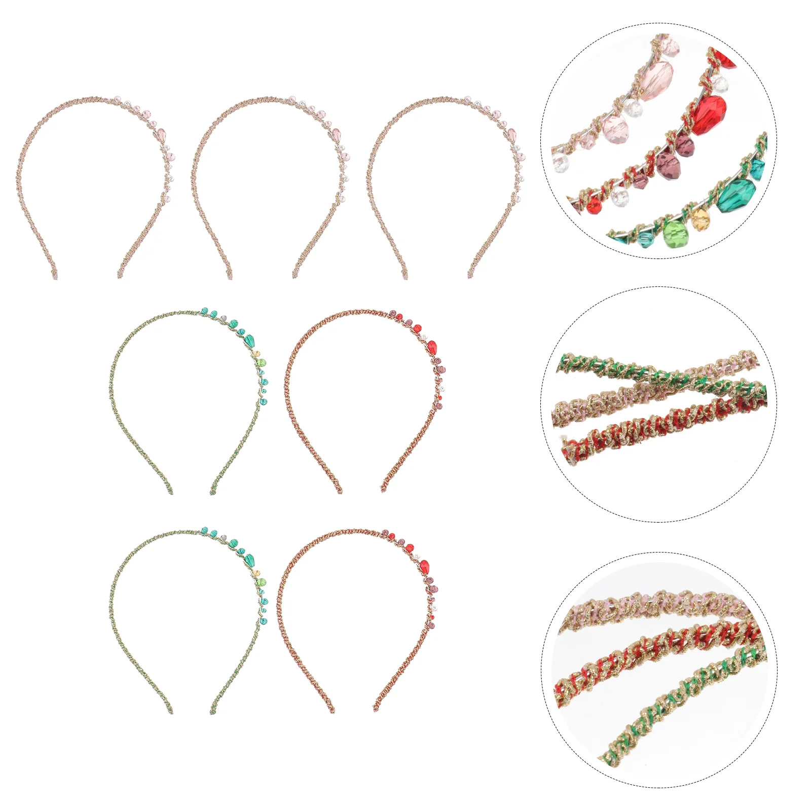 7 шт. повязки на голову с драгоценными камнями для девочек и женщин блестящие