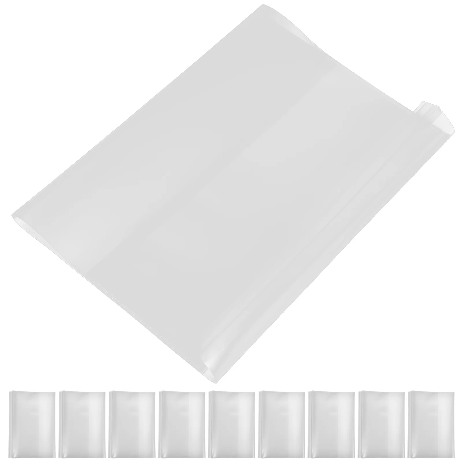 

10pcs Clear Book Cover Width Adjustable Book Cover Soft Cover Books Protective Cover Lining