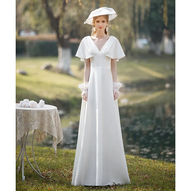 

PERFECT Modest Long Sleeves Wedding Dresses Custom-Wedding Gown Beaded A-line