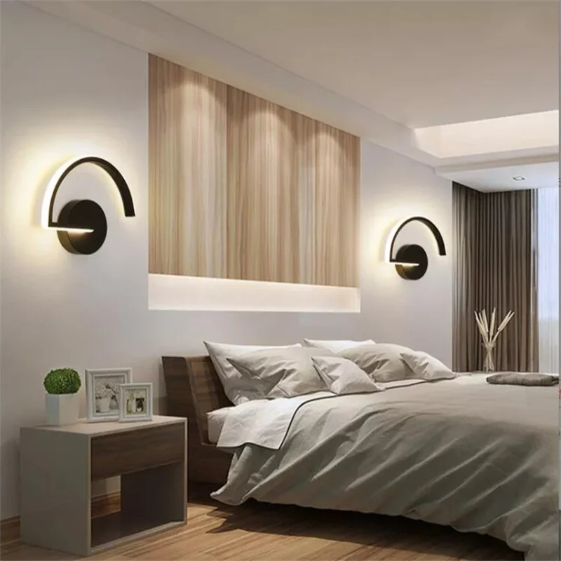 Modern Black Simple Decoration Wall Lamp Interior Lighting Fixtures Nordic LED Reading Light Aisle Lamp For Bedroom Living Room