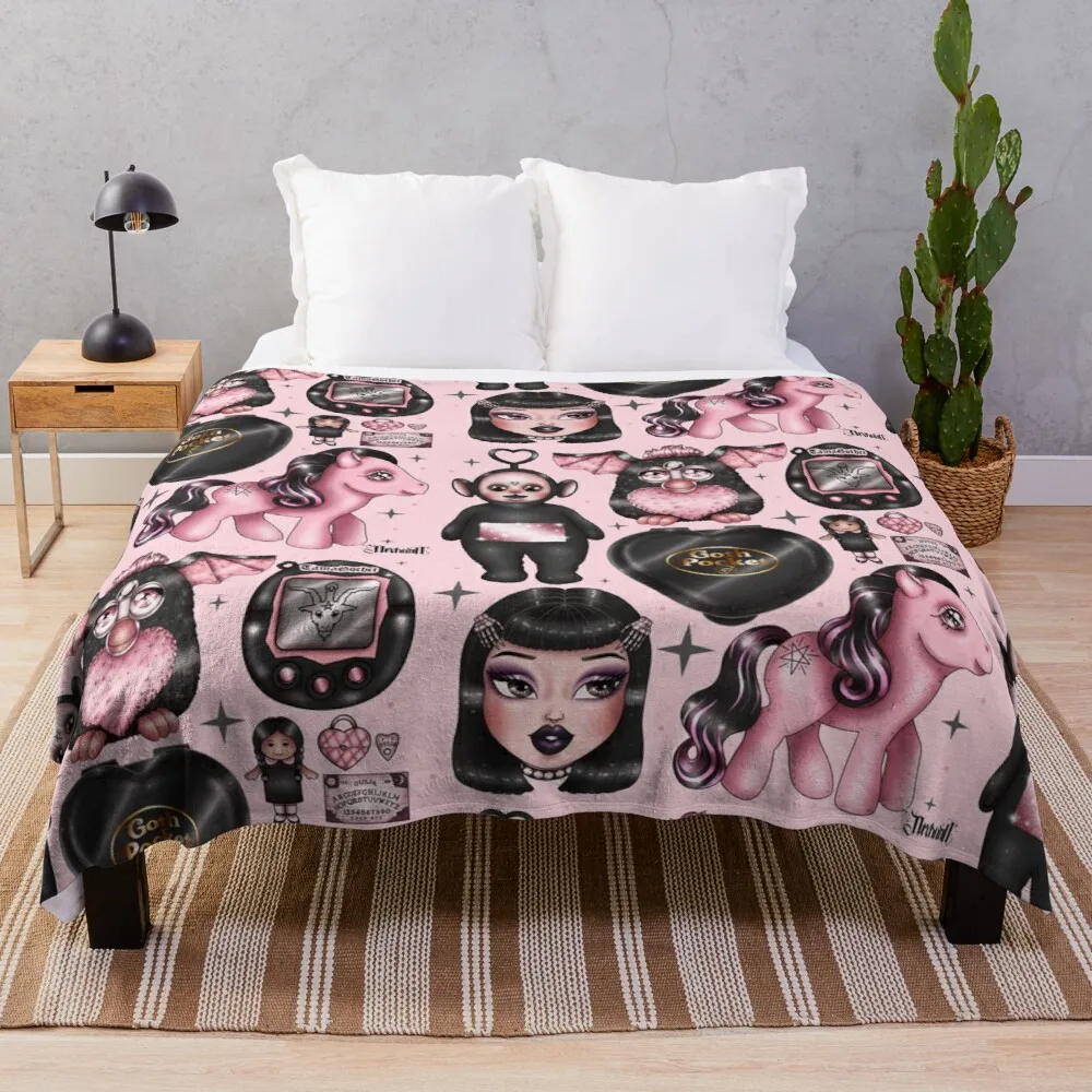 

Винтажные готические игрушки, плед, одеяло, теплое одеяло, одеяло с диванами, вязаное украшение, пушистое одеяло