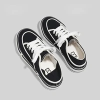 Women Shoes Girl's Canvas Shoes Black White Sneakers 2022 Spring New Fashionable Shoes Lace Up Two Ways Wearing Nice Quality