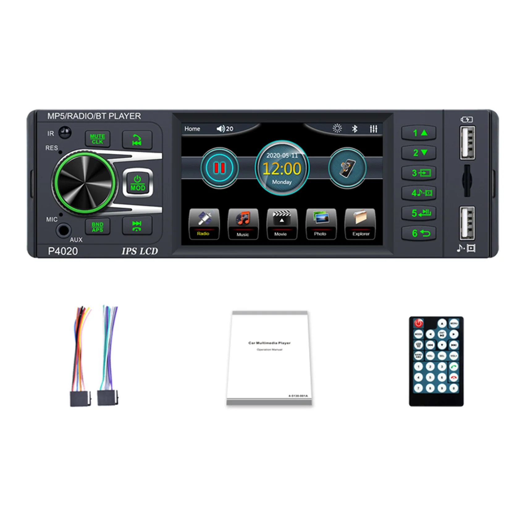 

1 DIN автомагнитола мультимедийный видеоплеер 1 DIN USB головка