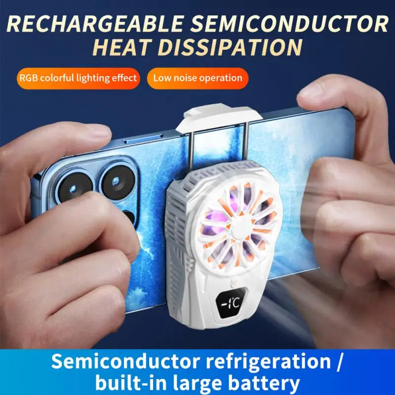 

Type-c Game Cooler High Quality Cool Rgb Cell Phone Cool Heat Sink Electric Phone Fan Semiconductor Universal Accessories Silent