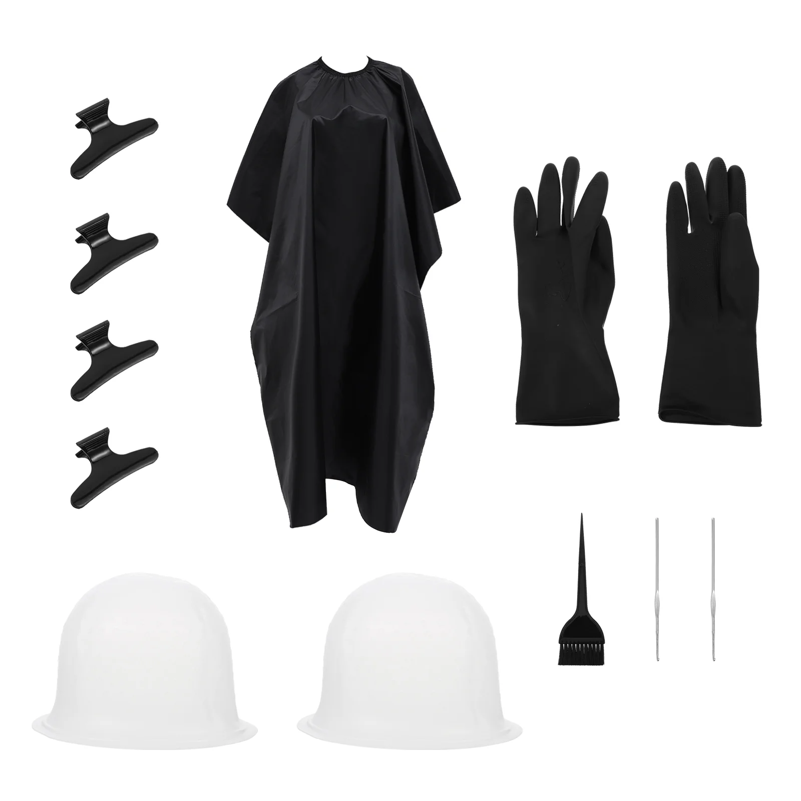 

Hair Cap Highlight Cape Brush Coloring Dyeing Dye Salon Color Streaking Highlighting Barber Kit Hookcutting Hat Gown