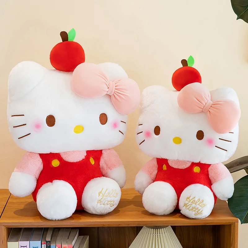 40/45 см мультяшная фруктовая кукла Apple KT Cat Plushier мягкая милая большая с бантом