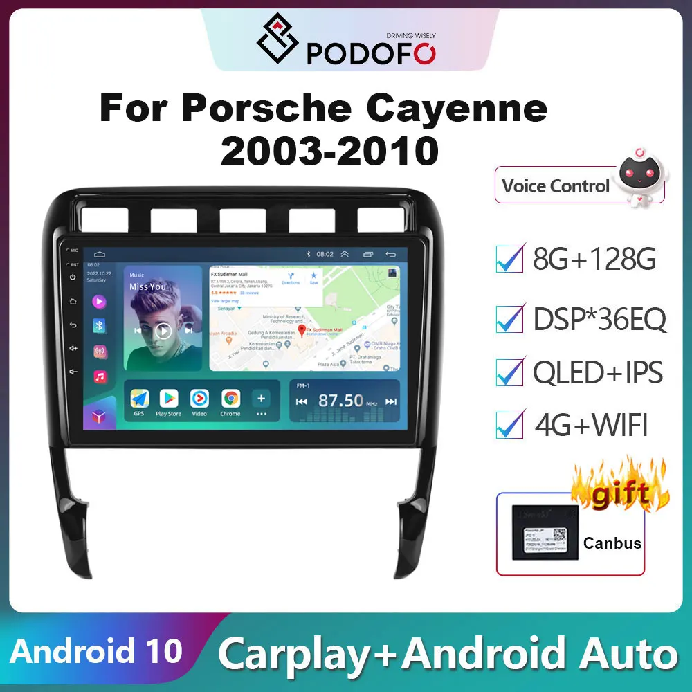 

Автомагнитола Podofo, 2 Din, Android, для Porsche Cayenne 2003-2010