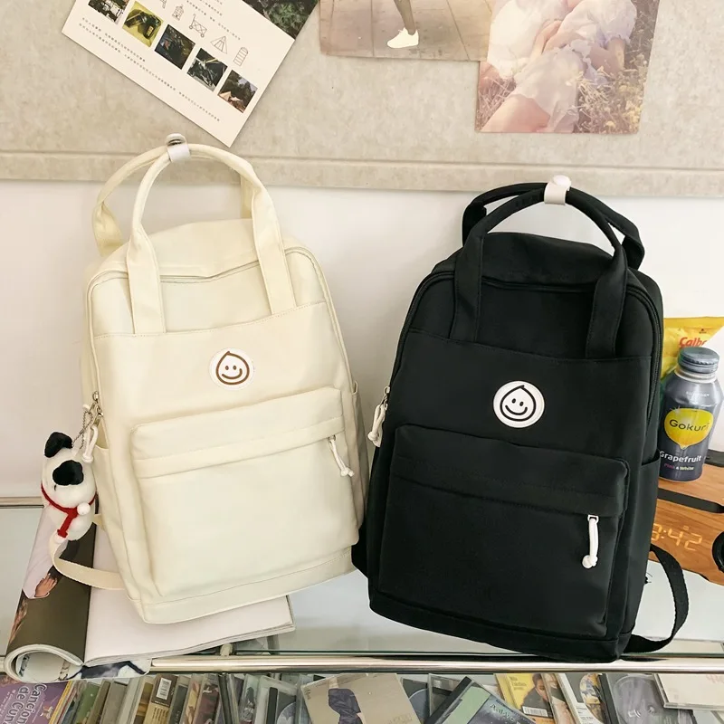 

Однотонный рюкзак в Корейском стиле для девушек в японском стиле Студенческая мягкая сумка для сестры легкий простой Нейлоновый Рюкзак Унисекс 2023