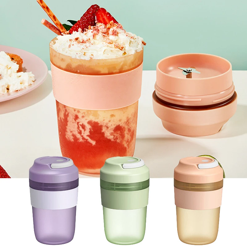 Portable Blender Juicer Cup Rechargeable With 4 Blades For Shakes And Smoothies Maker 400ml Fresh Fruit Mixer Juicer Cup