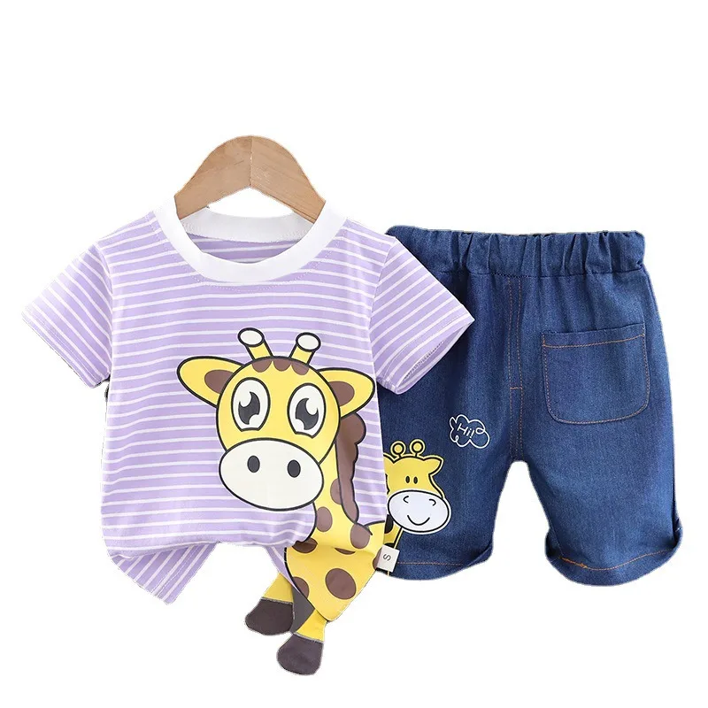 

New Summer Baby Clothes Suit Children Boys Outfits Girls Cartoon T-Shirt Shorts 2Pcs/Sets Toddler Casual Costume Kids Tracksuits