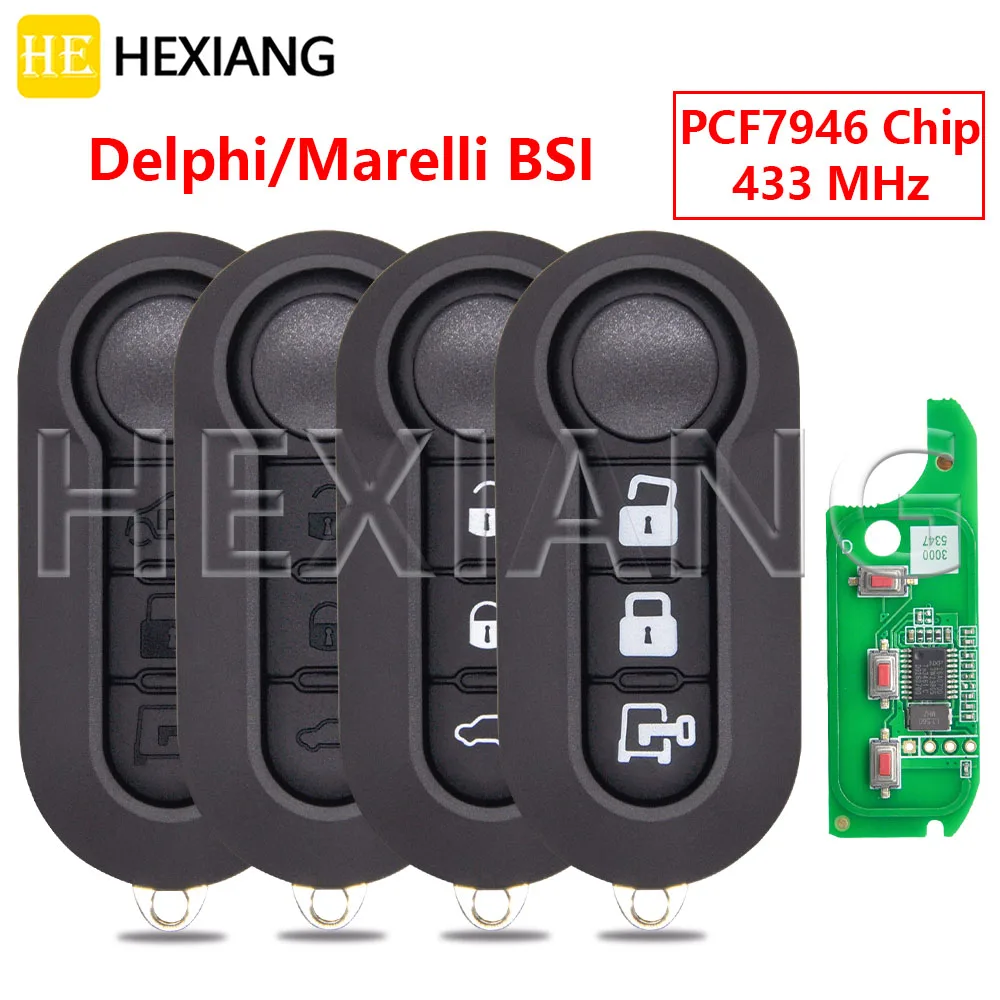 HE Delphi/Marelli ID46 PCF7946 Автомобильный дистанционный ключ для Fiat Punto Doblo Qubo Grande Bravo/Ducato 500L