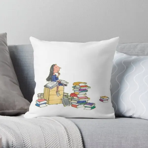 

Matilda And Her Books Printing Throw Pillow Cover Office Square Case Hotel Soft Waist Fashion Anime Throw Pillows not include