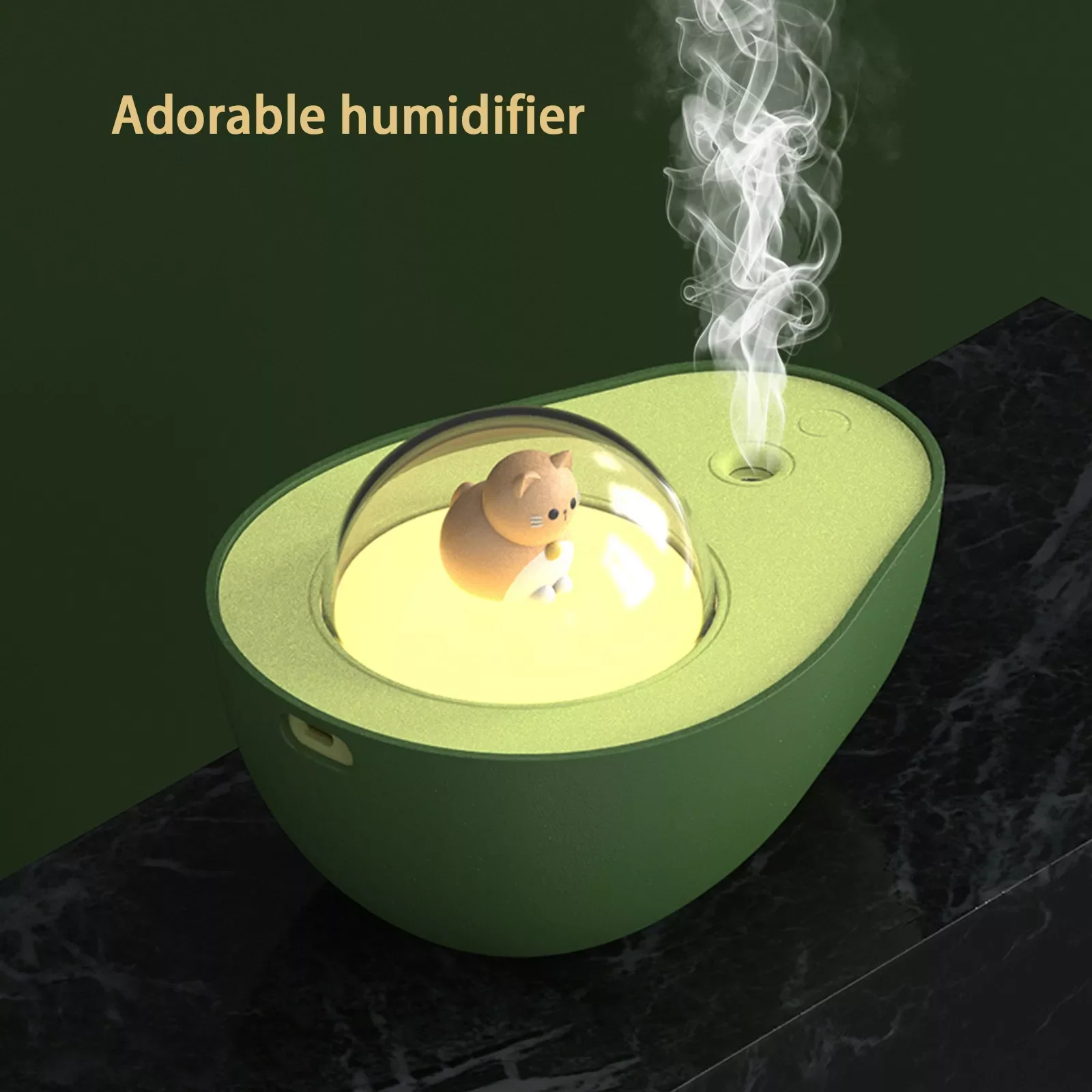 

NEW2023 Air Humidifier Mini USB Wireless Avocado Aroma Diffuser Portable LED Essential Oil Diffuser with Atmosphere Lamp for Hom