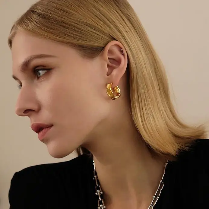 

Женские серьги-кольца из латуни, в стиле панк