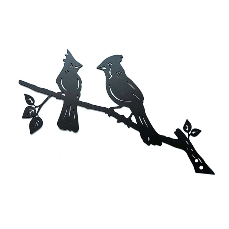 

Wall Art Decor Branch Bird Wall Mounted Ornament for Yard Patio Garden Decorations Wrought Iron Art Housewarming-Gift