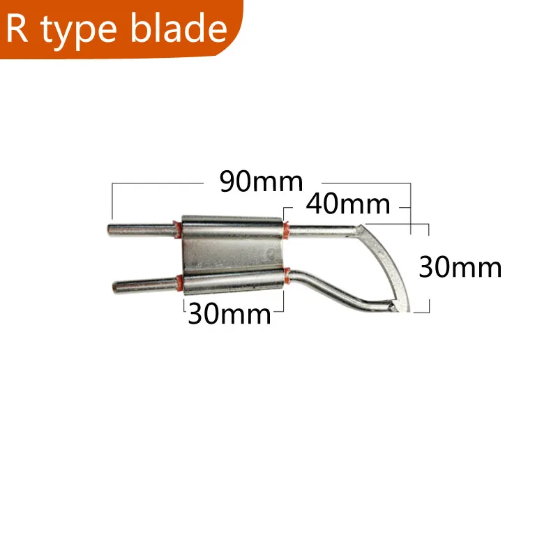 80W Electric Hand Held Hot Knife Cutter Blade For Nylon Fabric Rope Belt Cutting R Type Blade and F Type Cut Cloth Accessories