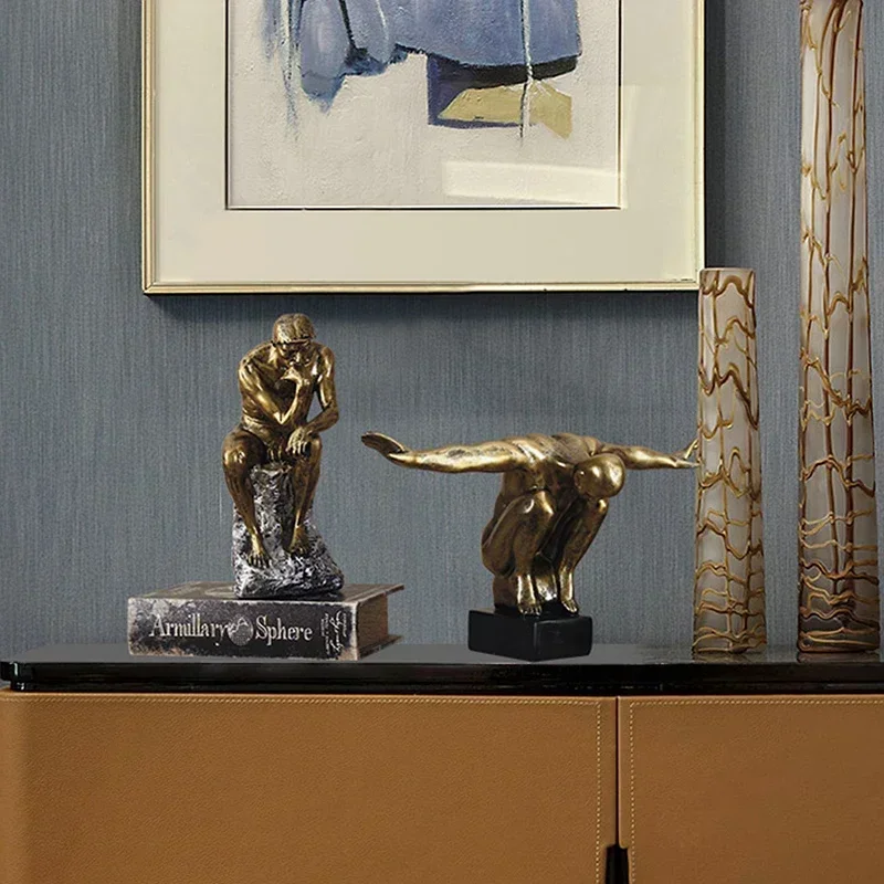 Скандинавская статуя героев мультфильма абстрактное искусство ретро украшение