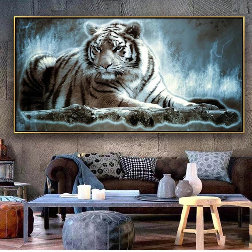 

5D Diamond Painting Mosaic Art Tiger Animal Pattern Diamond Embroidery Mosaic Pattern Cross Stitch Set Home Decor DIY Gifts