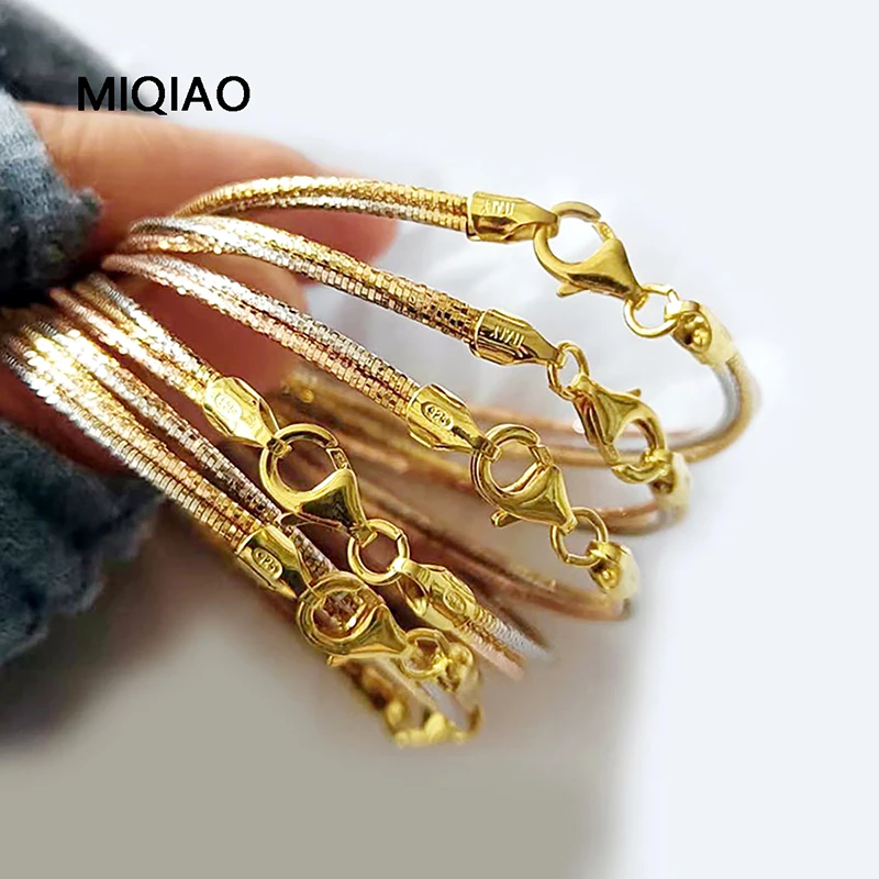 Браслеты MIQIAO из стерлингового серебра 925 пробы итальянские женские