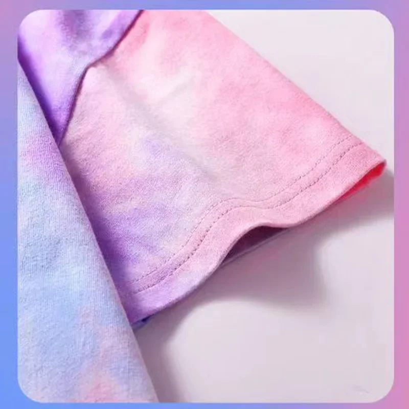 Милый Летний костюм для девочек 2023 футболка из 100% хлопка с рисунком галстука и