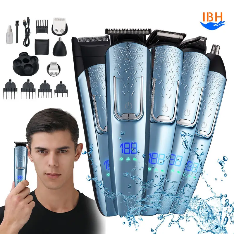 

Professional Portable Cordless 12 in 1 Electric Clipper Hair Trimmer Grooming Nose Body Shaver Set Hair Trimmer For Men