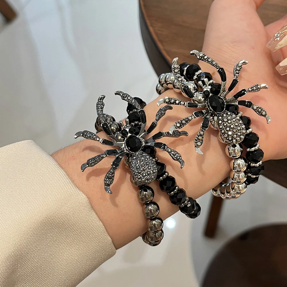 Темный паук двухслойный мужской и женский модный браслет в стиле панк легкий