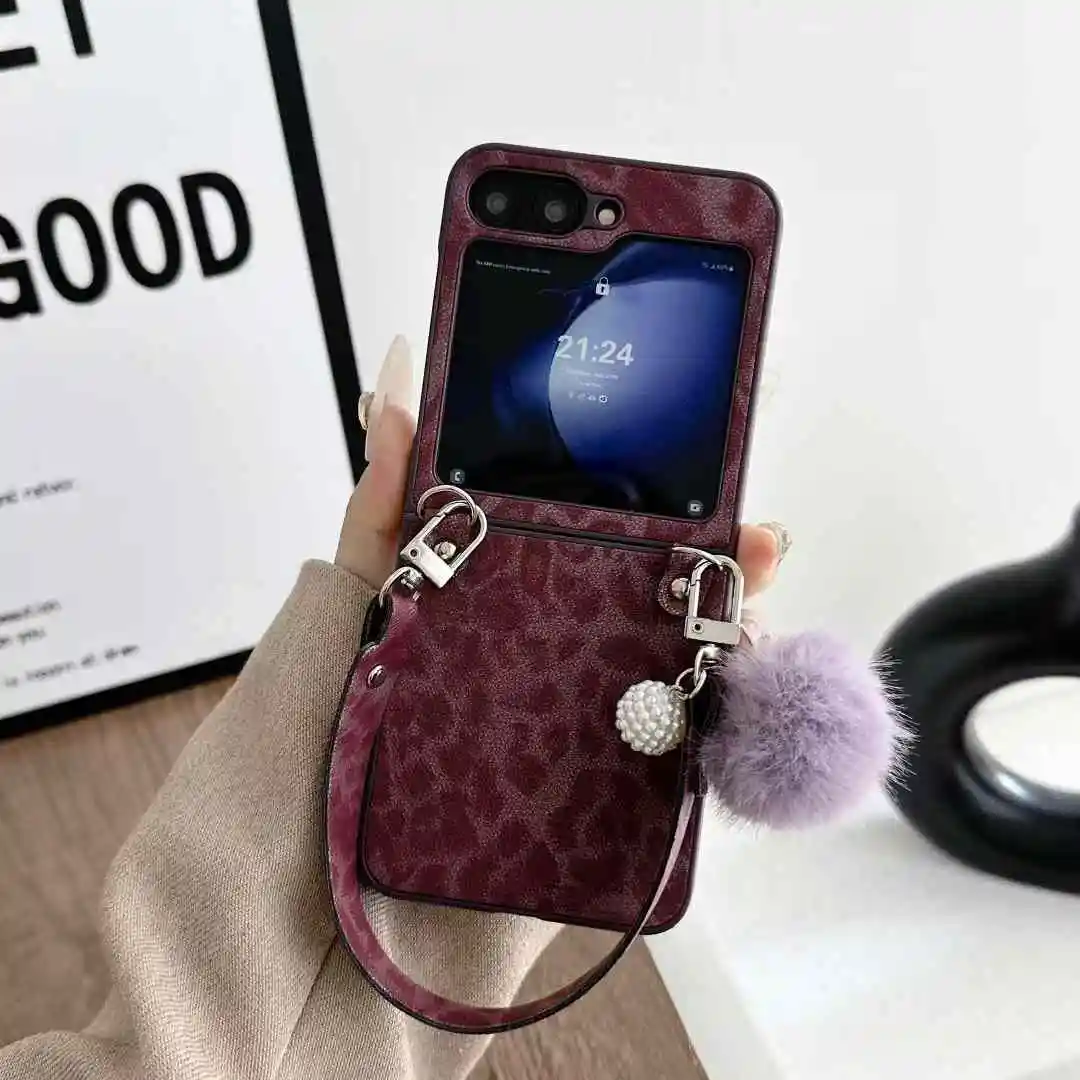 Роскошный модный элегантный чехол с леопардовым мехом и ремешком для телефона