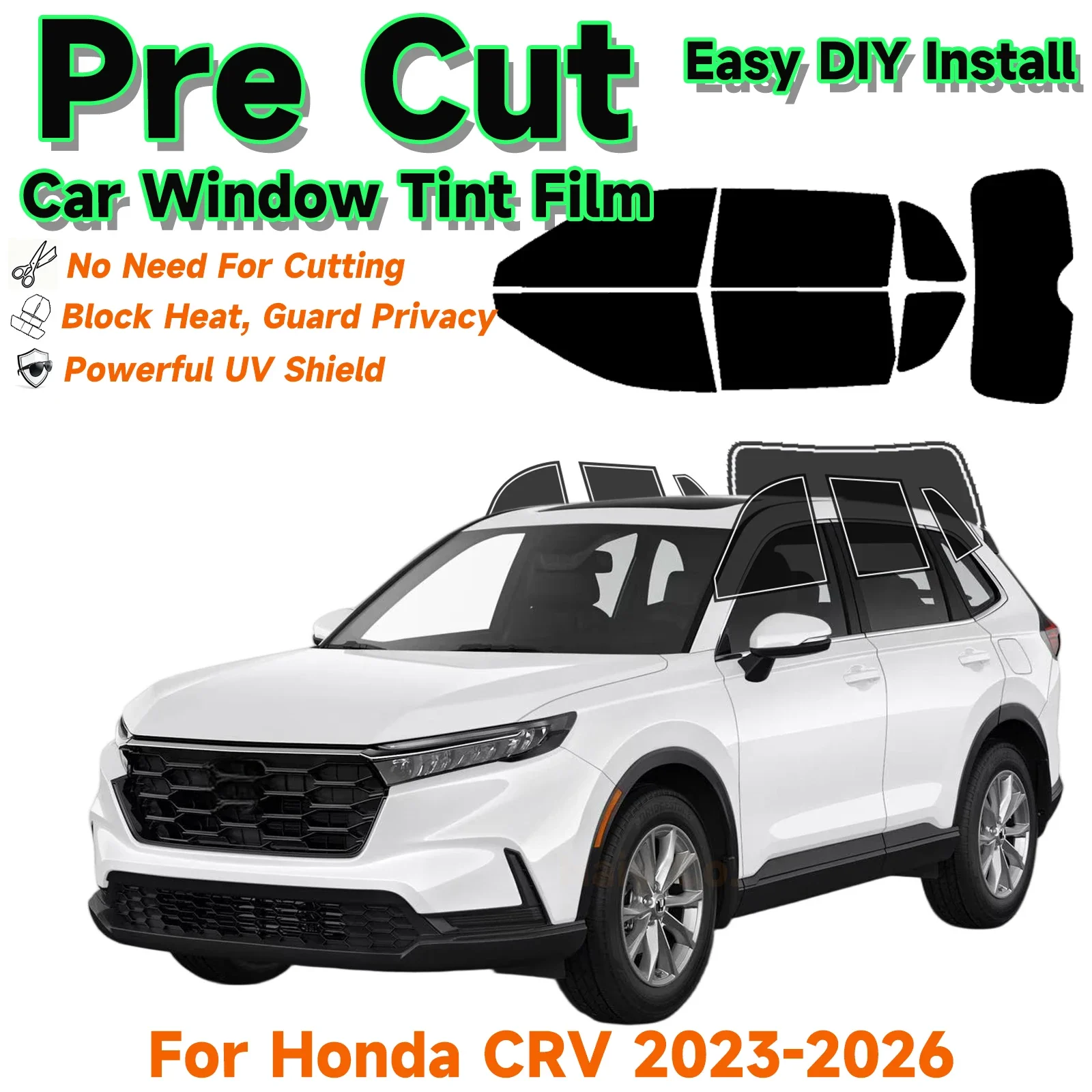 Фото Пленка для тонировки окон Haiy Co, предварительно вырезанная для Honda CRV 2023-2026, автомобильная наклейка, защита от солнца и тепла, двухслойная, антиколотая, блокирует УФ-излучение, обеспечивает конфиденциальность. №1