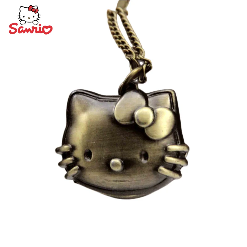 

Sanrio New Peripheral Kawaii Cartoon Hello Kitty Waterproof Wall Watch Necklace Watch Creative Retro Pocket Watch Gift Wholesale