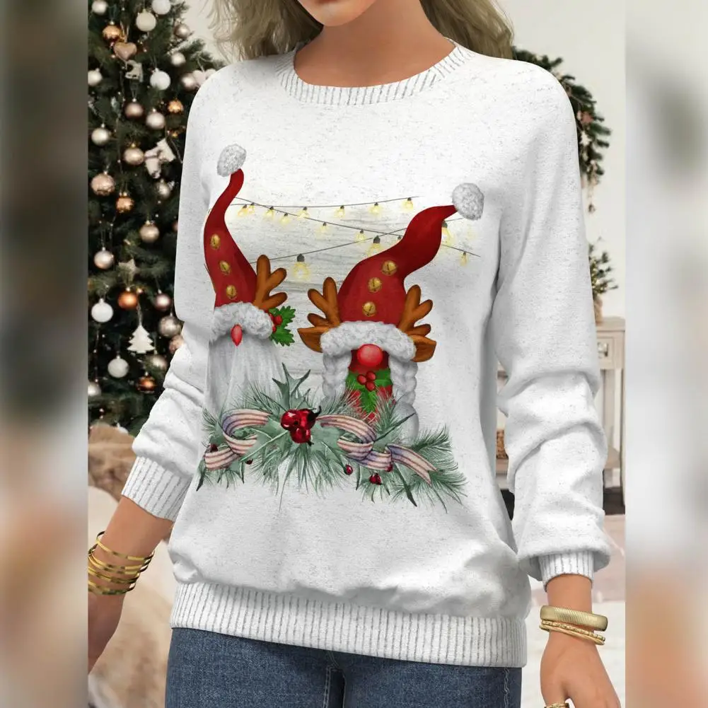 

Christmas Top Pullover Lady Xmas T-shirt Plus Size Snowman Plus Size Lady Xmas T-shirt