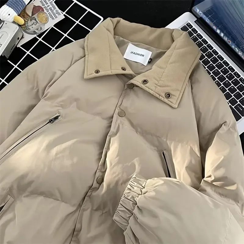 2023 винтажное Свободное пальто из хлопка зимняя утепленная теплая Повседневная