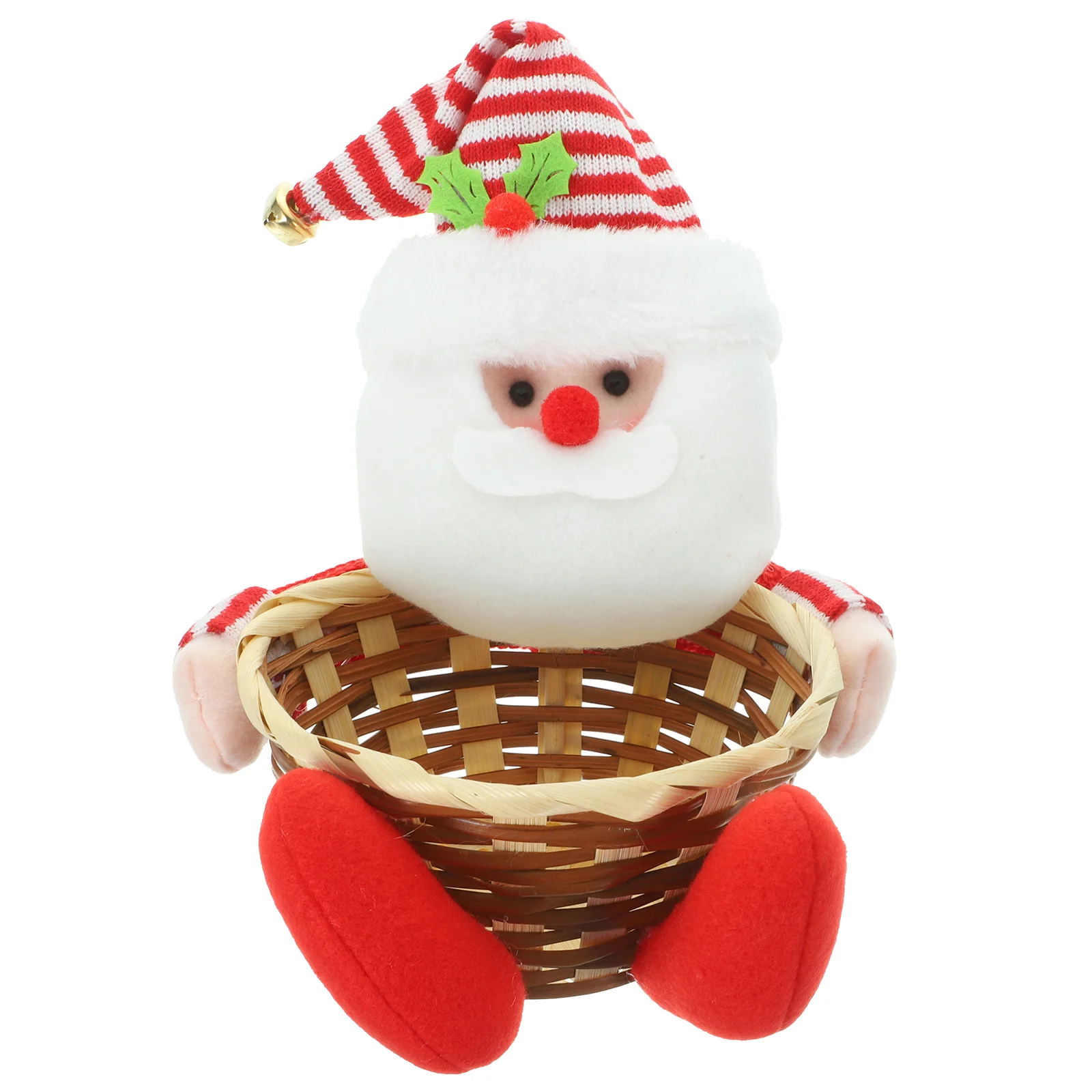 

Christmas Candy Storage Basket Santa Claus Decoration Xmas Sugar Snack Container Desk Decoration