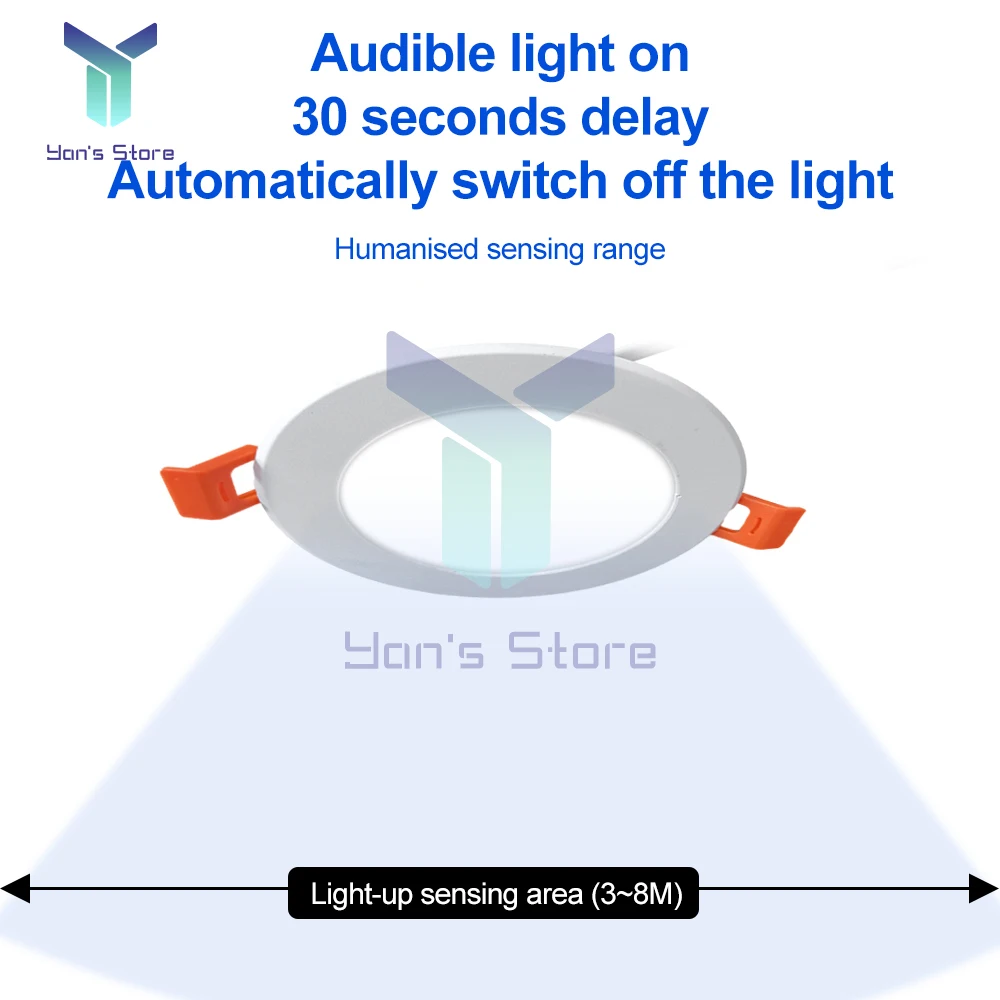1 шт. встроенный светильник с PIR-датчиком движения