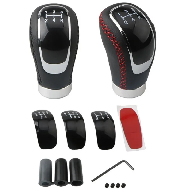 

Universal 5 Speed Manual Leather Stitch Car Gear Stick Shift Knob Shifter Lever Pen Replacement Gearstick Car Interior Parts