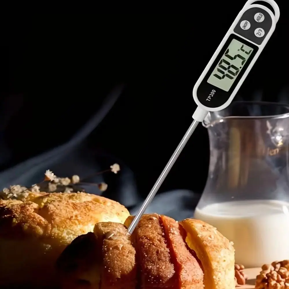 Фото Термометр для продуктов TP300 с длинным зондом из нержавеющей стали, электронный цифровой термометр с дисплеем, точный кухонный инструмент №3