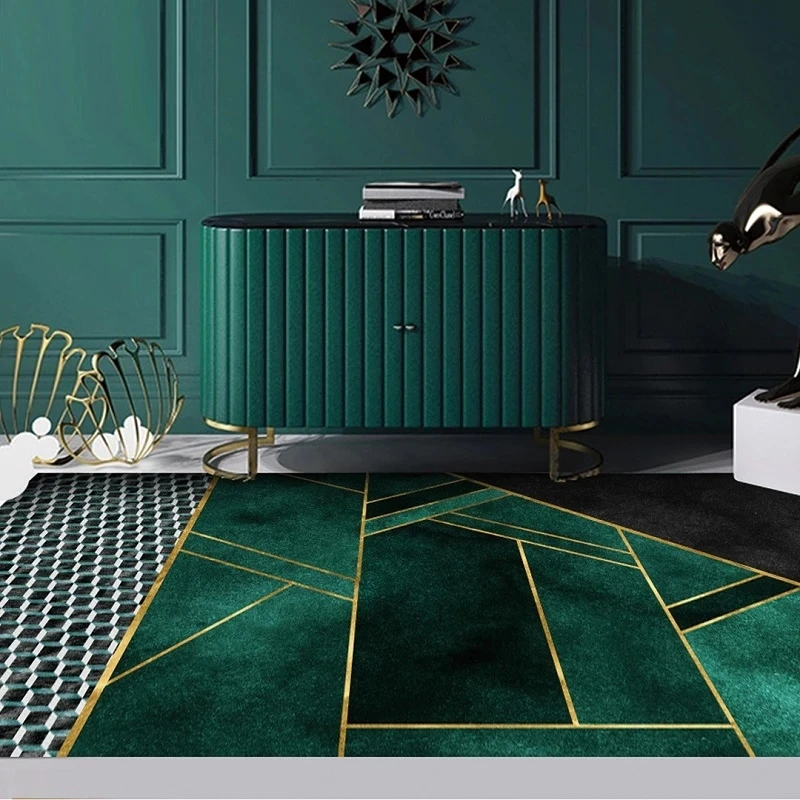 

Tapis Salon Dark Green Living Room Carpet Nordic Rug Bedside Blanket Bedroom Coffee Table Sofa Mat ковер Alfombra Tapete Sala