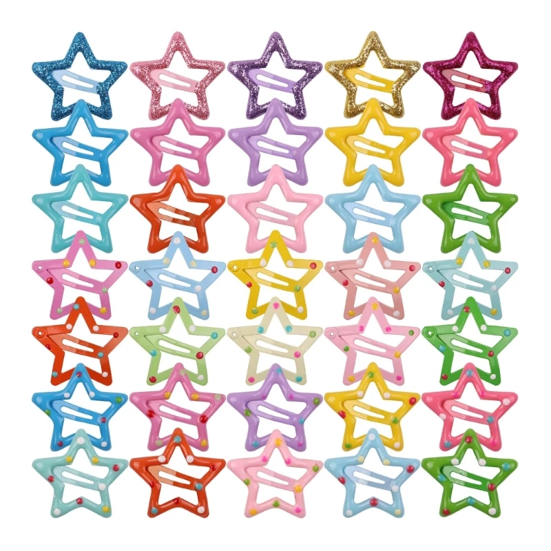 

35PCS Girls Hair Clip Five-point Star Hairpins Hair Accessories Candy Color Hair Barrettes Set for Toddler Child Hairpin