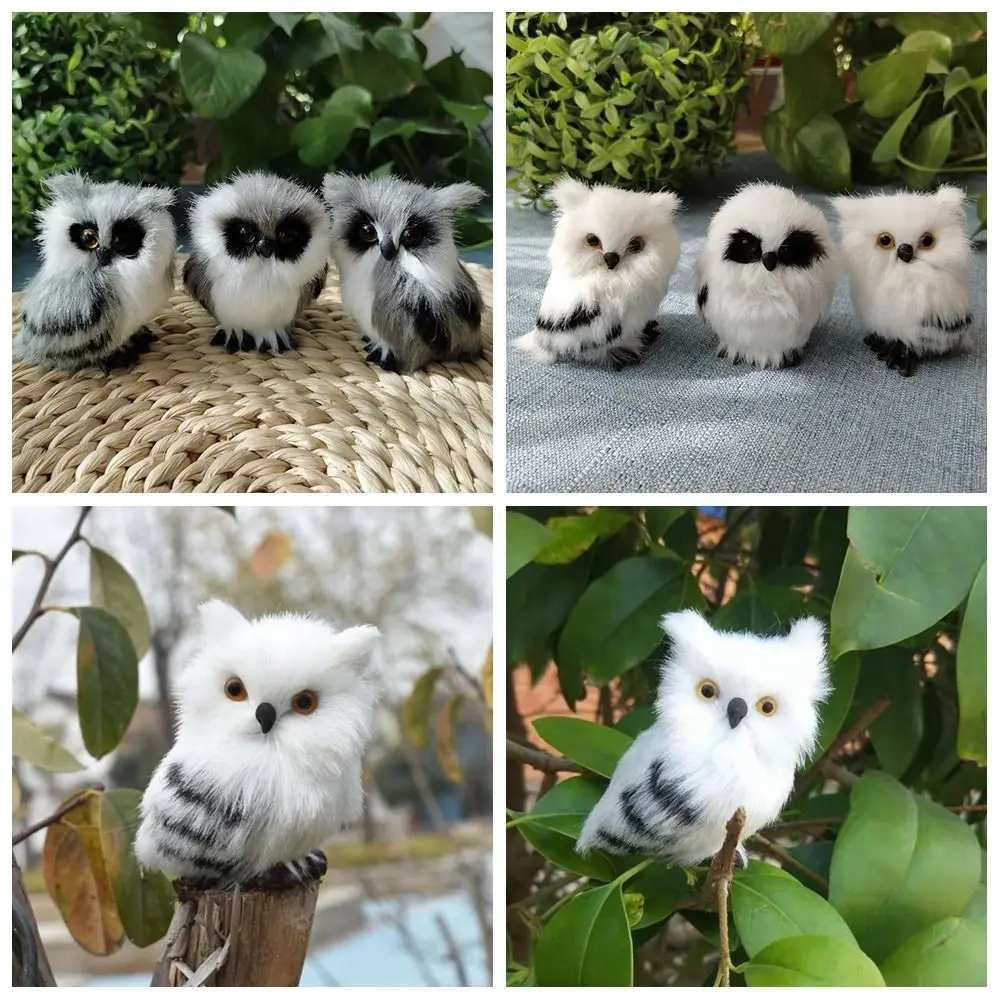 

Lifelike Artificial Owl Model Foam Home Decoration Simulation Owl Grey&White Miniature Landscape Vivid Furry Owl Indoor Outdoor