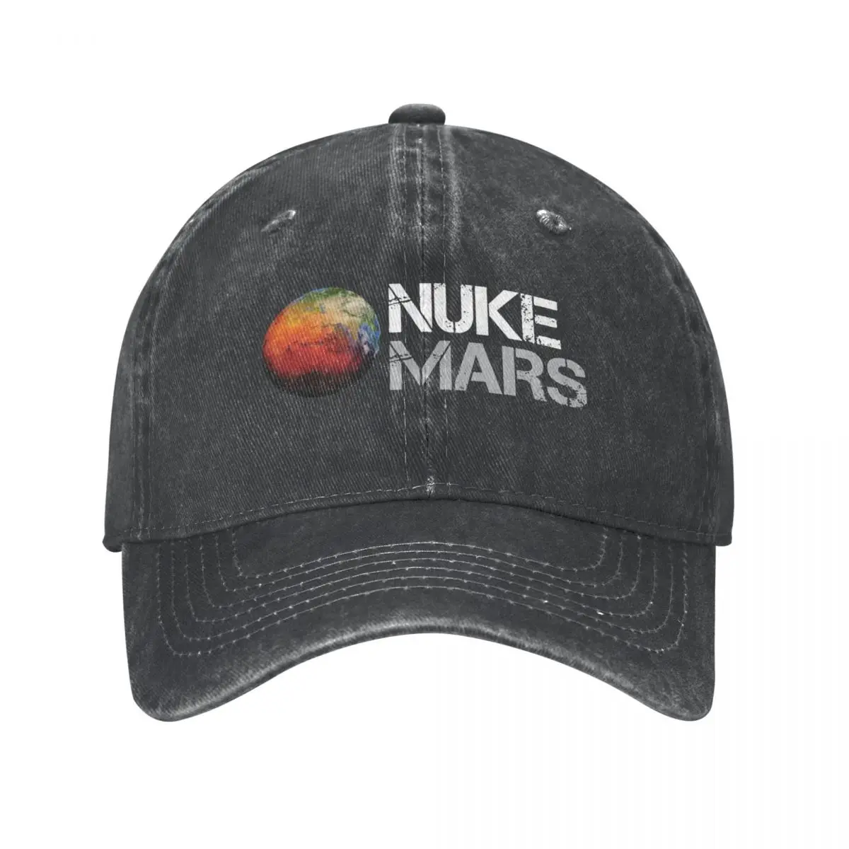 

2022 New Hip Hop Washed Nuke Mars Space Mars Moon Ponytail Baseball Cap Men Women Summer Autumn Adjustable Hat Cap Hats