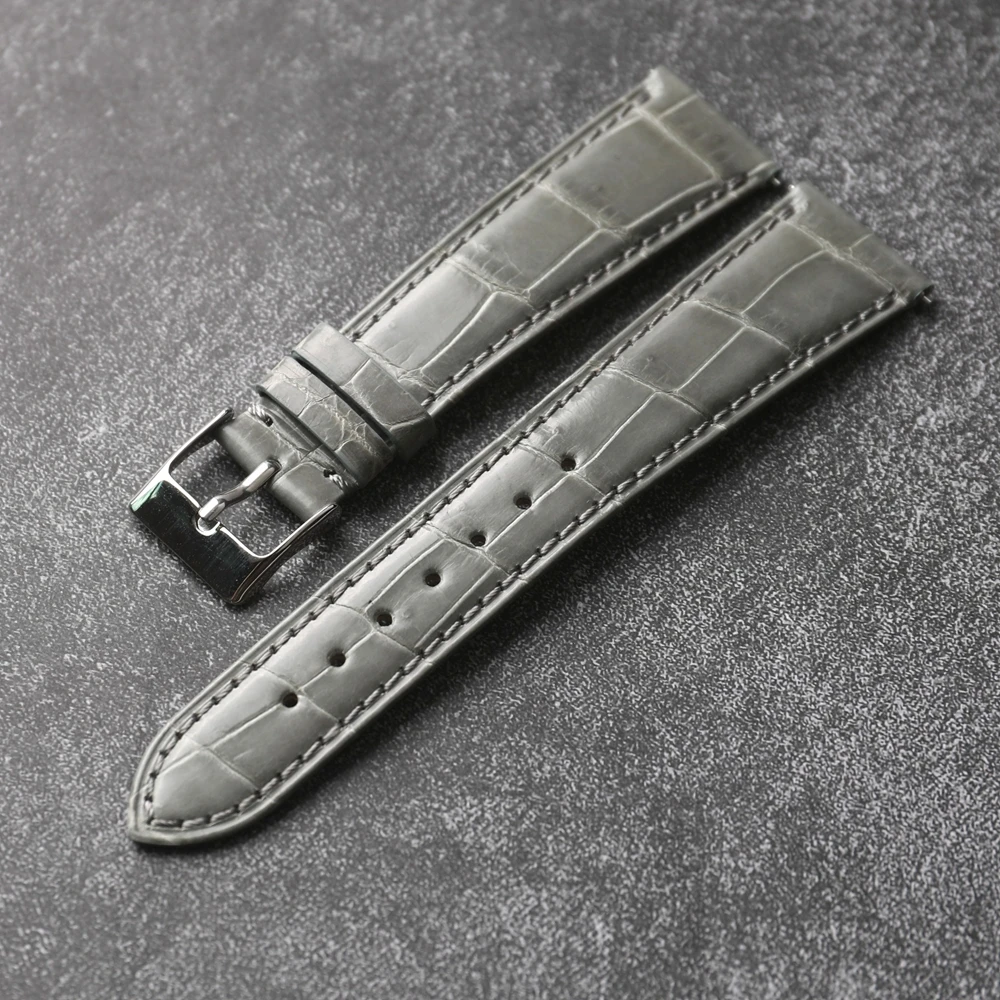 Ремешок ручной работы из американской кожи аллигатора 20 мм быстросъемный мягкий
