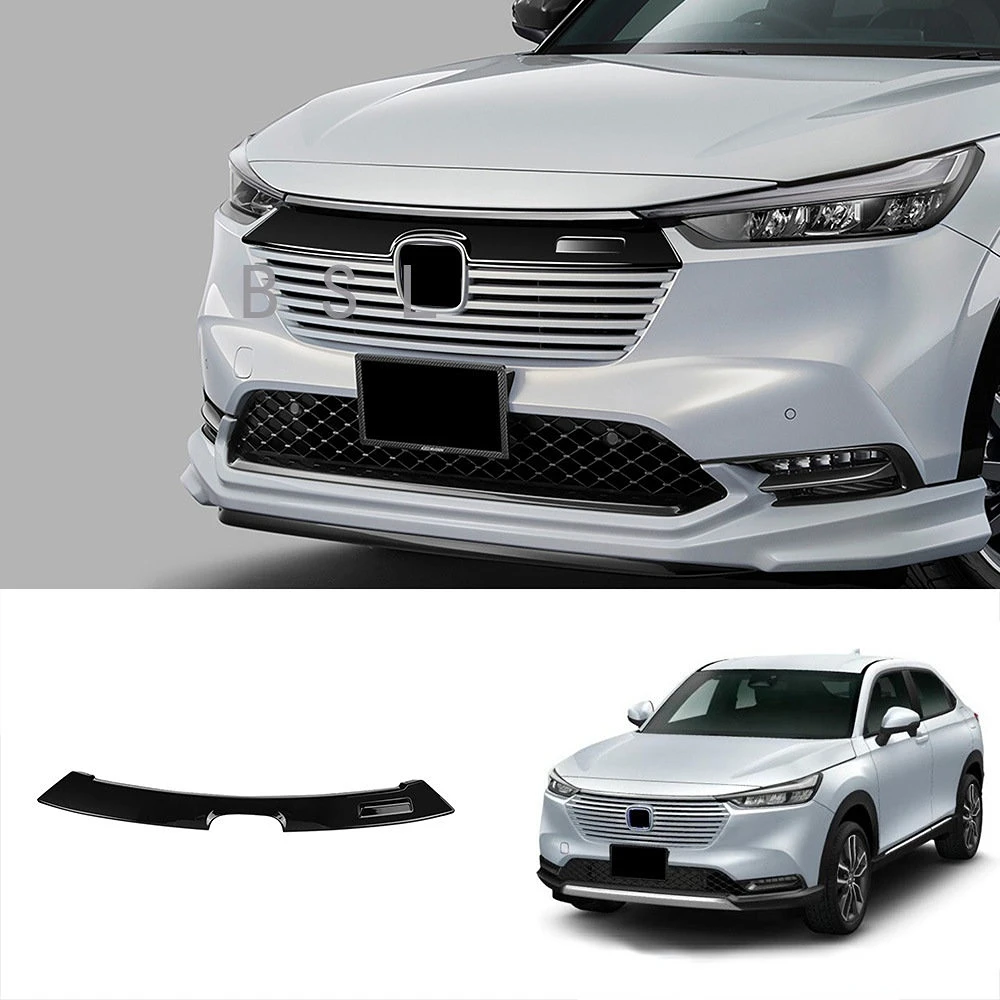 

Accessories For Honda Vezel HEV HRV 2021 2022 ABS Black Glossy Front Hood Grille Bonnet Lip Molding Cover Trim Garnish Styling