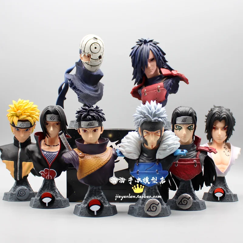 

15cm Naruto Anime Shippuden Action Figure Model GK Naruto Uchiha Madara Sasuke Obito Bust PVC Model Statue Collectible Toy Gifts