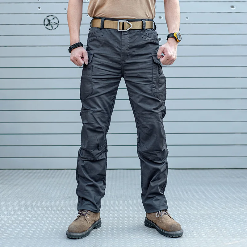 

Брюки-карго мужские тактические, многофункциональные рабочие штаны в стиле милитари, много карманов, боевые джоггеры с эластичным поясом, весна-осень