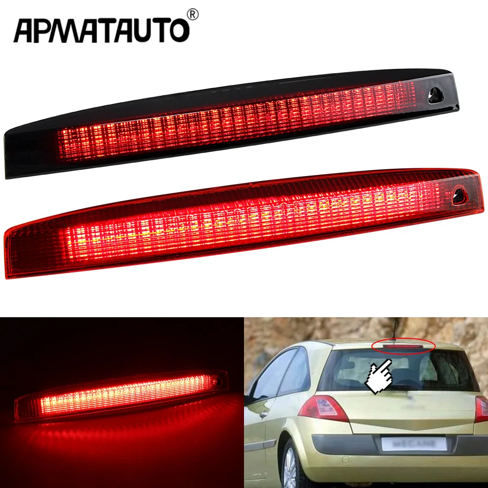 

1Pc Smoked Lens LED High Mount Third Brake Light For Renault Megane II MK2 Estate 2003-2008 3rd Stop Lamp Tail Warning Lights