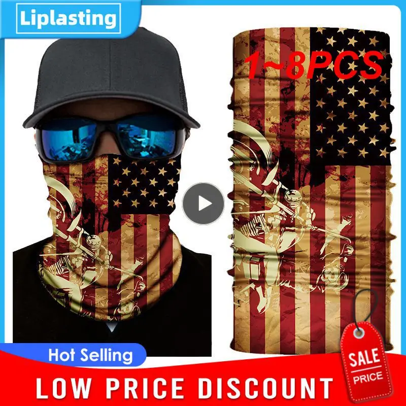 

1~8PCS Bandana Cycling Balaclava High Elastic Camouflage Seamless Bandana Anti-UV Face Mask Neck Buff Men Women Scarf Tube Face