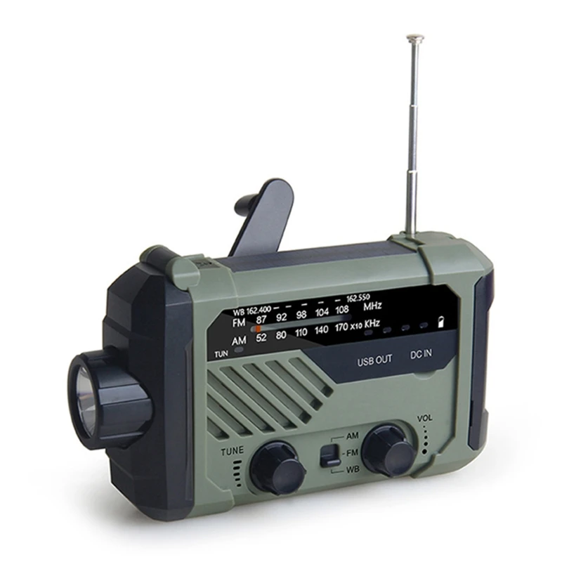 

Hand Crank Radio AM/FM NOAA Radio 2000mAh Battery with SOS Alarm for Emergency